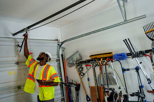 Professional Garage Door technician working in Red Bud, IL